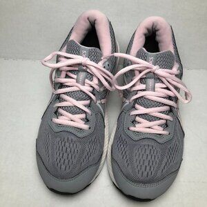 Asics Gray and pink womans Running shoes Size 10